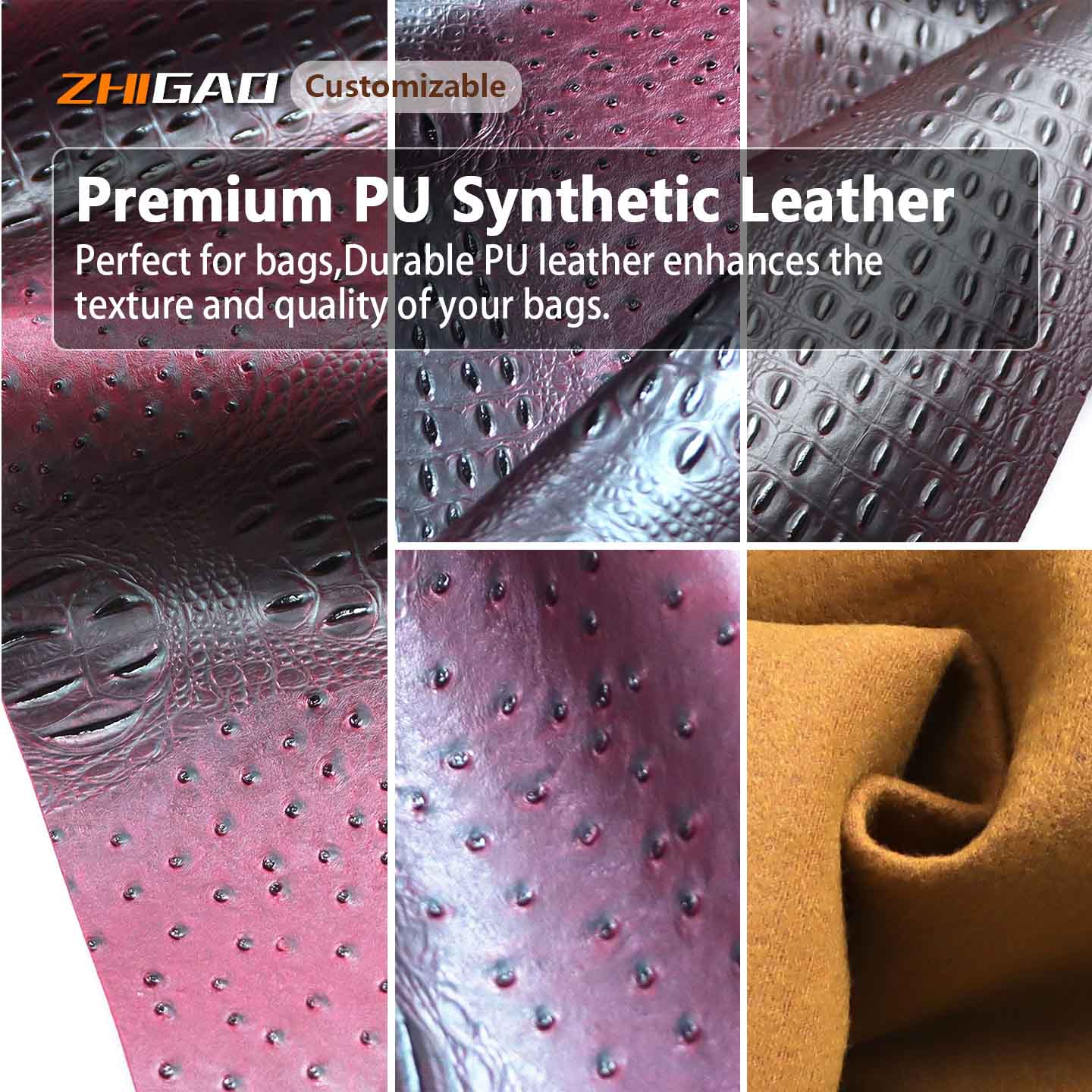 Zhigao Leather Factory vydáva nový prémiový pštrosí vzor PU kože na výrobu tašiek Zhigao Leather Factory vydáva nový prémiový pštrosí vzor PU kože na výrobu tašiek